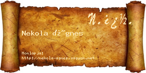 Nekola Ágnes névjegykártya
