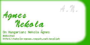 agnes nekola business card